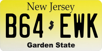 NJ license plate B64EWK