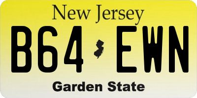 NJ license plate B64EWN