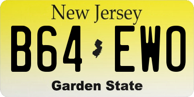 NJ license plate B64EWO