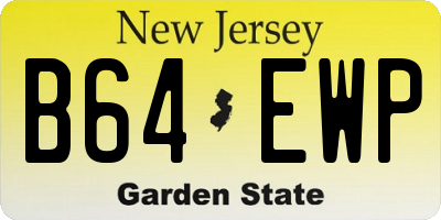 NJ license plate B64EWP