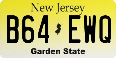 NJ license plate B64EWQ