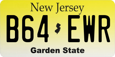 NJ license plate B64EWR