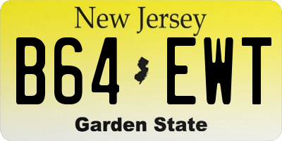 NJ license plate B64EWT
