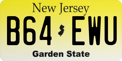NJ license plate B64EWU