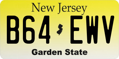 NJ license plate B64EWV