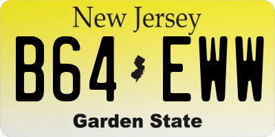 NJ license plate B64EWW