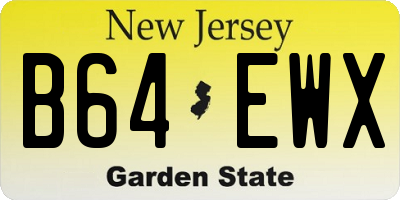 NJ license plate B64EWX