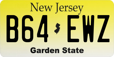 NJ license plate B64EWZ