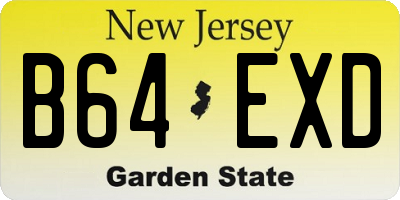 NJ license plate B64EXD