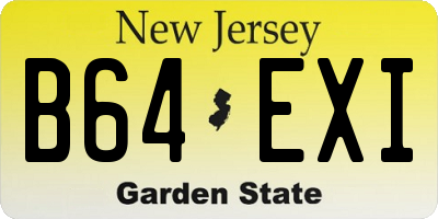 NJ license plate B64EXI