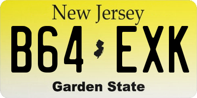NJ license plate B64EXK