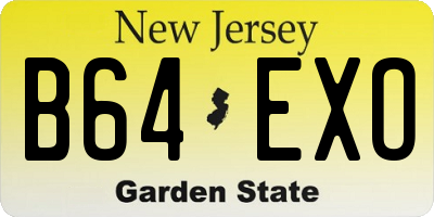 NJ license plate B64EXO
