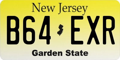 NJ license plate B64EXR