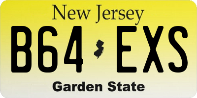 NJ license plate B64EXS