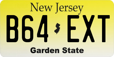 NJ license plate B64EXT