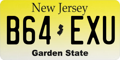 NJ license plate B64EXU