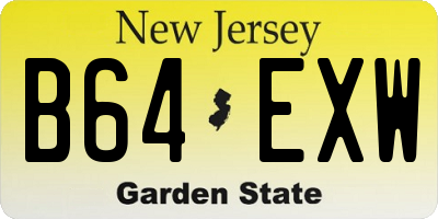 NJ license plate B64EXW