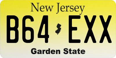 NJ license plate B64EXX