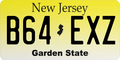 NJ license plate B64EXZ