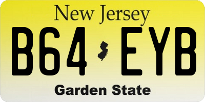 NJ license plate B64EYB