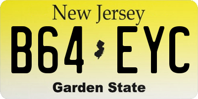 NJ license plate B64EYC