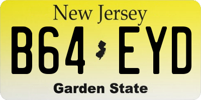 NJ license plate B64EYD