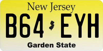 NJ license plate B64EYH