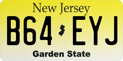 NJ license plate B64EYJ