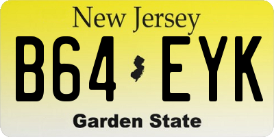 NJ license plate B64EYK