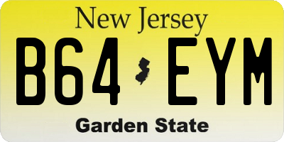 NJ license plate B64EYM