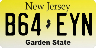 NJ license plate B64EYN