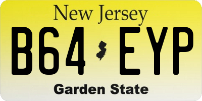 NJ license plate B64EYP