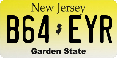 NJ license plate B64EYR
