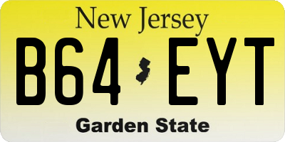 NJ license plate B64EYT