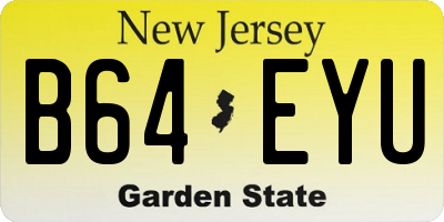 NJ license plate B64EYU