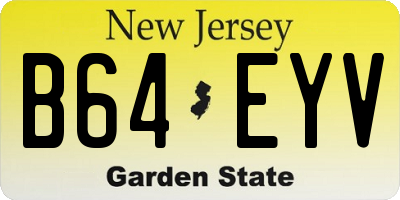 NJ license plate B64EYV