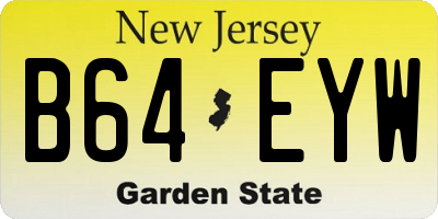 NJ license plate B64EYW