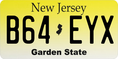 NJ license plate B64EYX