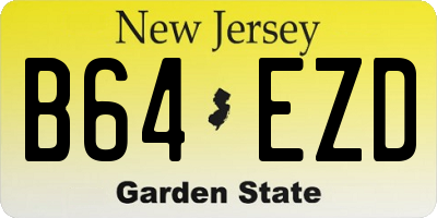 NJ license plate B64EZD