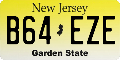 NJ license plate B64EZE