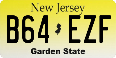 NJ license plate B64EZF