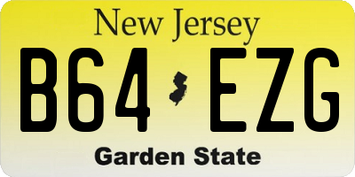 NJ license plate B64EZG