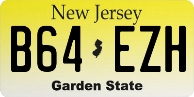 NJ license plate B64EZH