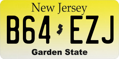 NJ license plate B64EZJ