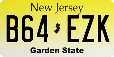 NJ license plate B64EZK