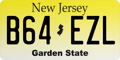 NJ license plate B64EZL