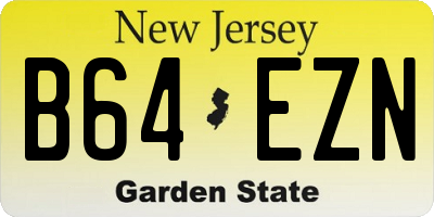 NJ license plate B64EZN