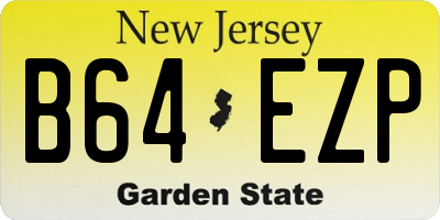 NJ license plate B64EZP