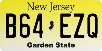 NJ license plate B64EZQ