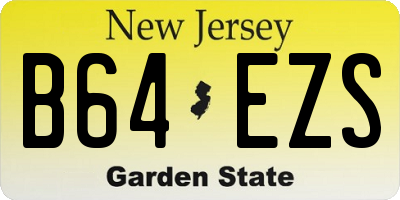 NJ license plate B64EZS